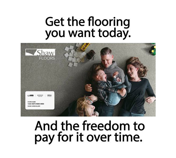 family lying on the floor in Wells Fargo financing ad - Carpet World of Martinsburg in WV